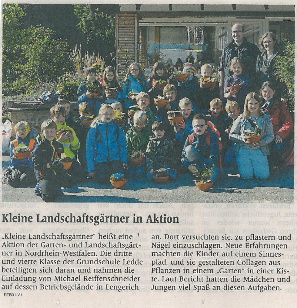 Kleine Landschaftsgärtner Zeitungsbericht